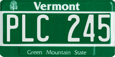 VT license plate PLC245