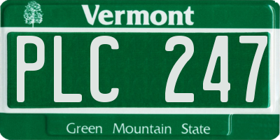 VT license plate PLC247