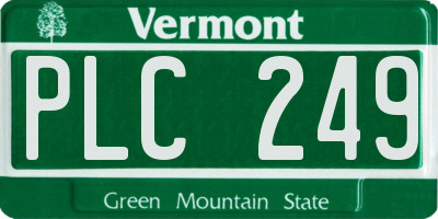 VT license plate PLC249