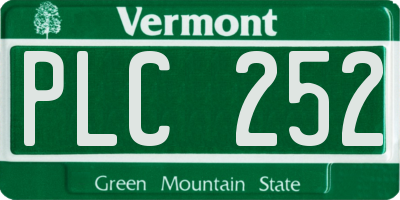 VT license plate PLC252