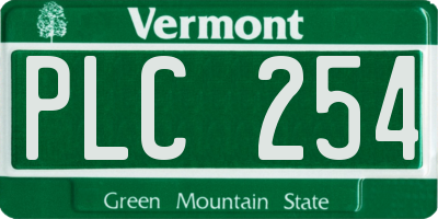 VT license plate PLC254