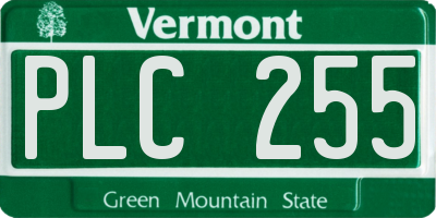 VT license plate PLC255