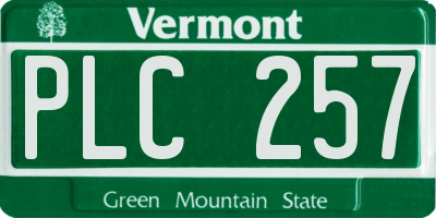 VT license plate PLC257