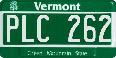 VT license plate PLC262