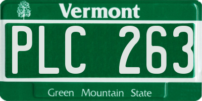 VT license plate PLC263