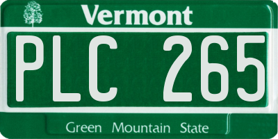 VT license plate PLC265