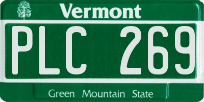 VT license plate PLC269