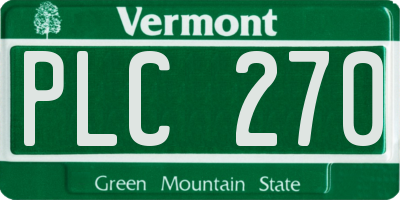 VT license plate PLC270