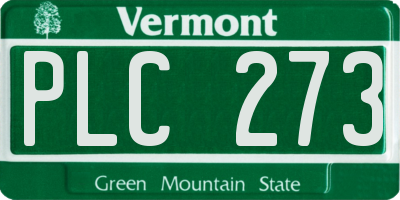 VT license plate PLC273