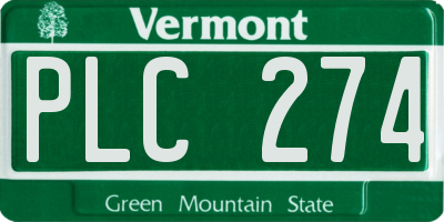 VT license plate PLC274