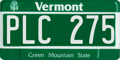 VT license plate PLC275