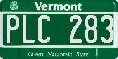 VT license plate PLC283