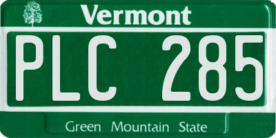 VT license plate PLC285