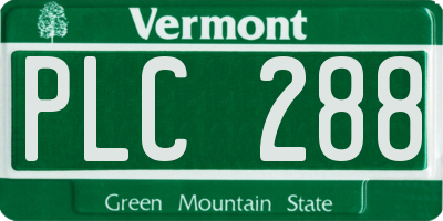 VT license plate PLC288
