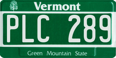 VT license plate PLC289