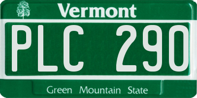 VT license plate PLC290