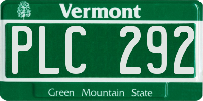 VT license plate PLC292