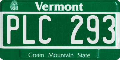 VT license plate PLC293