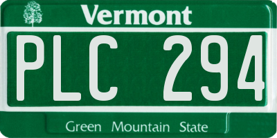 VT license plate PLC294