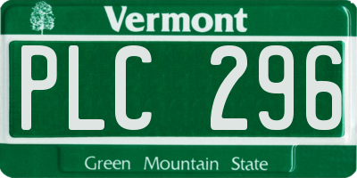 VT license plate PLC296