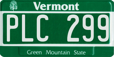 VT license plate PLC299