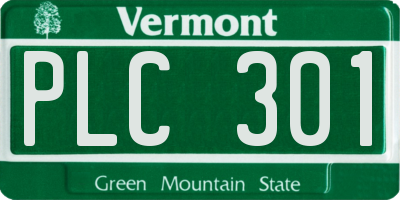 VT license plate PLC301