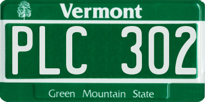 VT license plate PLC302