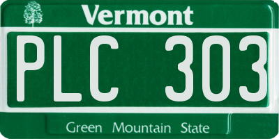 VT license plate PLC303