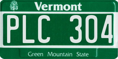 VT license plate PLC304