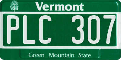VT license plate PLC307