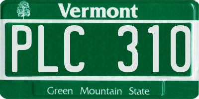 VT license plate PLC310