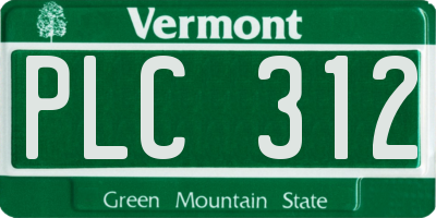 VT license plate PLC312
