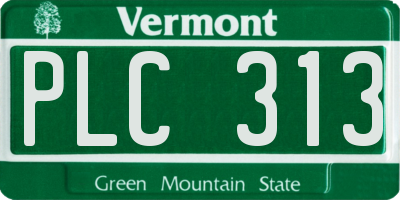 VT license plate PLC313