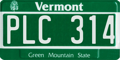 VT license plate PLC314