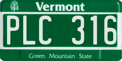 VT license plate PLC316