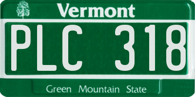 VT license plate PLC318