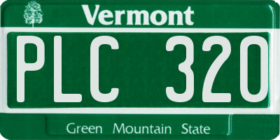 VT license plate PLC320