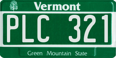 VT license plate PLC321