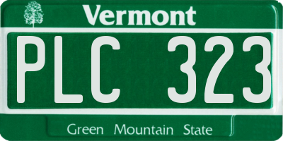 VT license plate PLC323