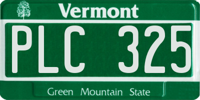 VT license plate PLC325