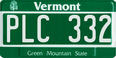 VT license plate PLC332