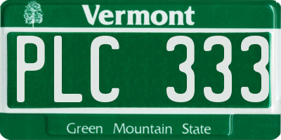VT license plate PLC333
