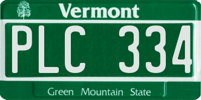 VT license plate PLC334