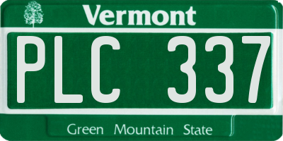 VT license plate PLC337