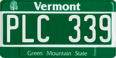 VT license plate PLC339