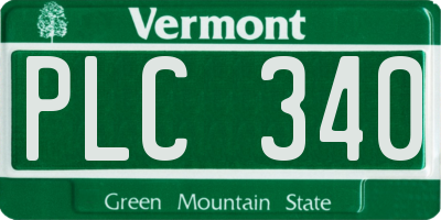 VT license plate PLC340