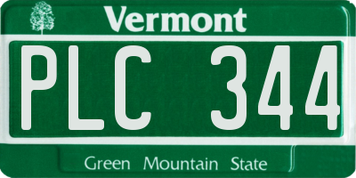 VT license plate PLC344