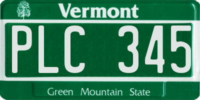 VT license plate PLC345