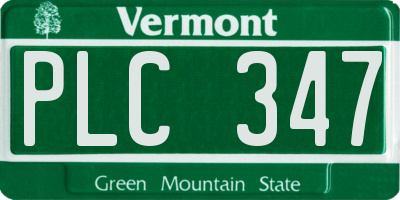 VT license plate PLC347