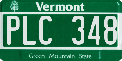 VT license plate PLC348